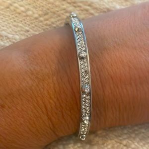 Michael Kors Silver Metal & Crystal Pave Bangle Bracelet